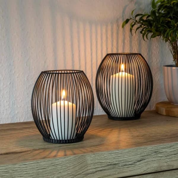 HI Lysestaker 2 stk svart