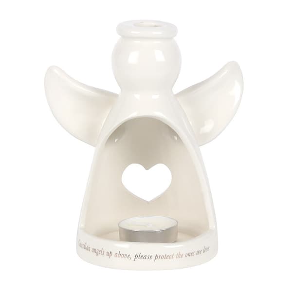 Something Different Guardian Angel Candle Holder White One Size