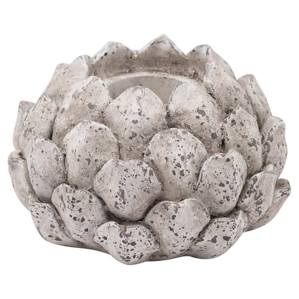 Hill Interiors Stone Effect Acorn Candle Holder Stone 12cm x 18cm