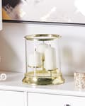 Miniatyrbillede 4 af 6: Rund Lysestage i Guld 24 cm til 3 lys