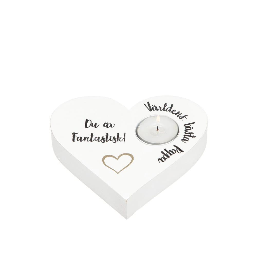 Ljushållare hjärta trä "Pappa"