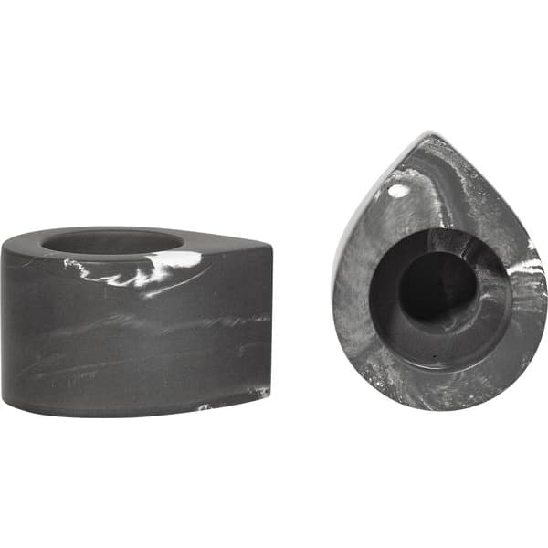 Flirt Candle Holders Dark Marbled 2-pack - Craft Studio Stockholm