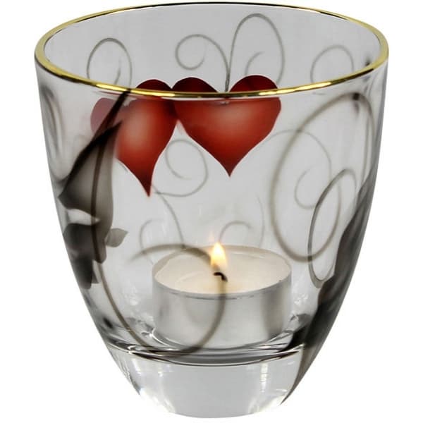 Lantern/Bowl heart Golden Ink - Nybro