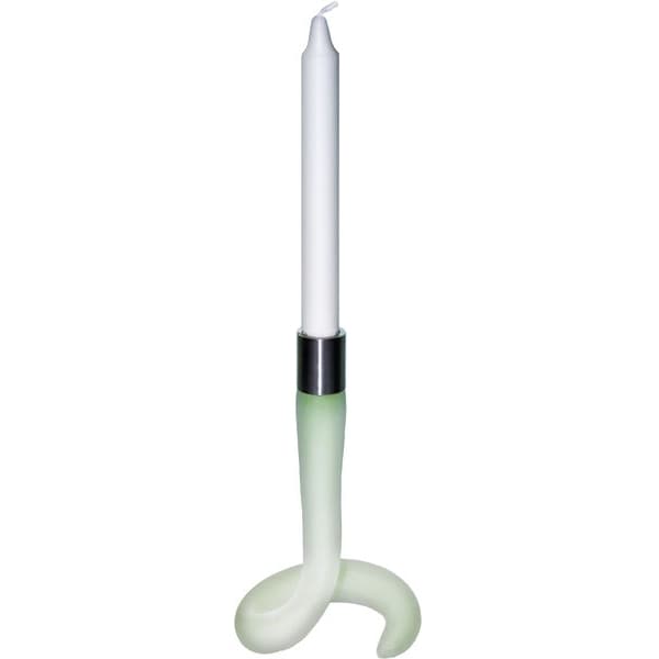 Cobra Candlestick Green, 21cm - Vas Vitreum