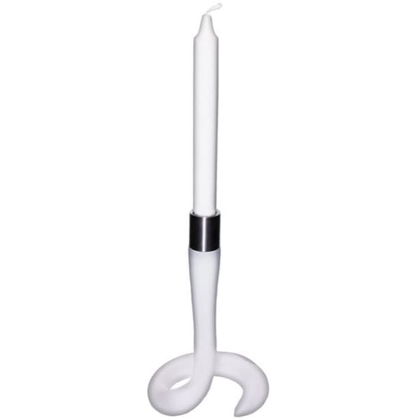 Cobra Candlestick Frost, 21cm - Vas Vitreum