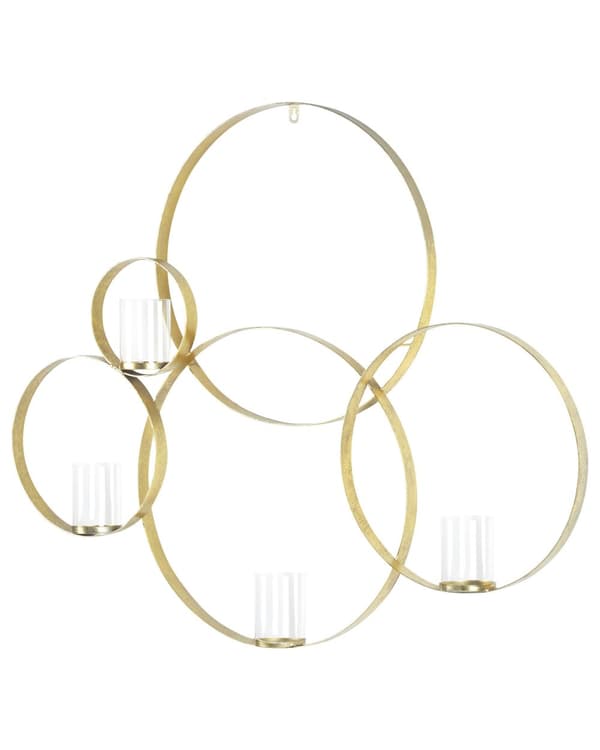 Väggljusstake Guld Metall och Glas 80 cm Glamour Dekoration