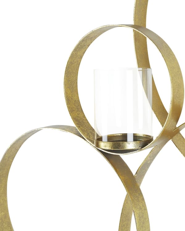 Väggljusstake Guld Metall och Glas 80 cm Glamour Dekoration