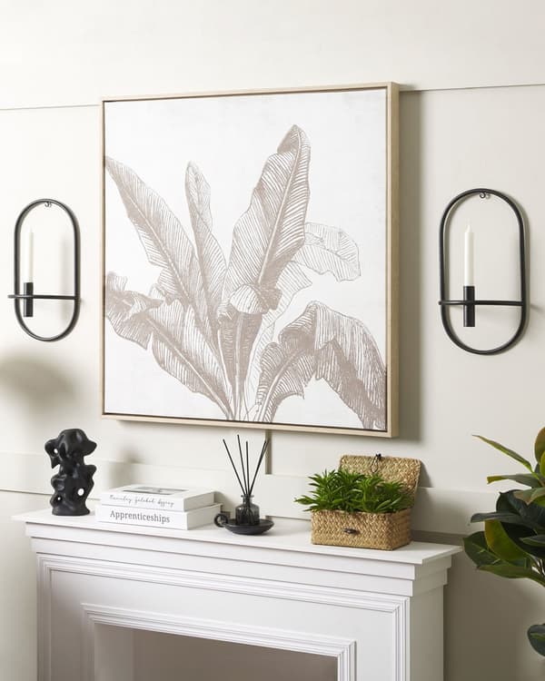 Set med 2 Väggljusstakar Svart Järn Modern Minimalistisk Design Dekoration