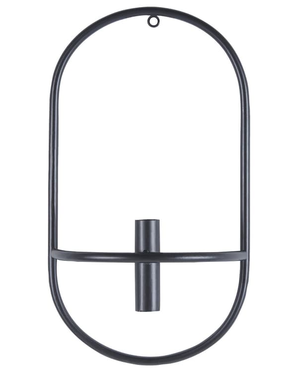 Set med 2 Väggljusstakar Svart Järn Modern Minimalistisk Design Dekoration