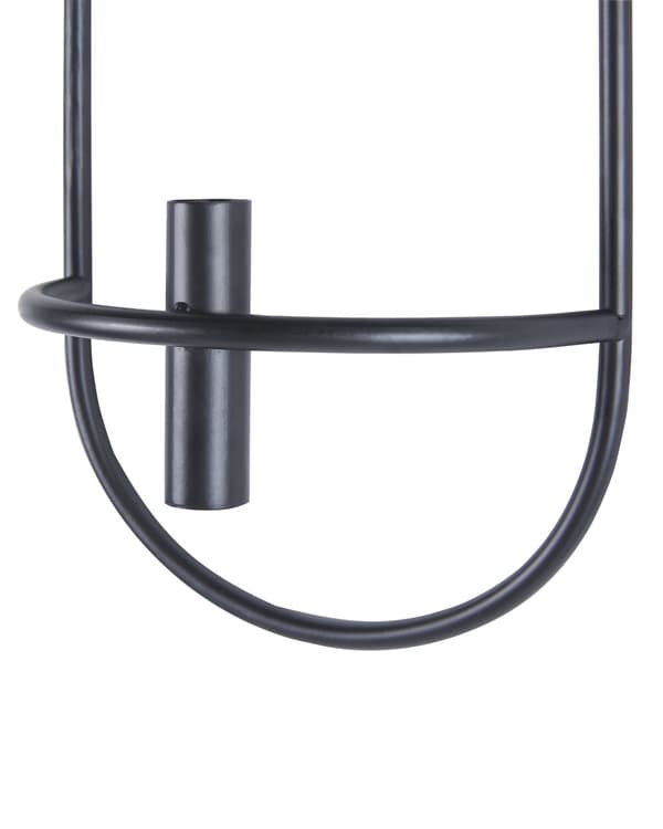 Set med 2 Väggljusstakar Svart Järn Modern Minimalistisk Design Dekoration