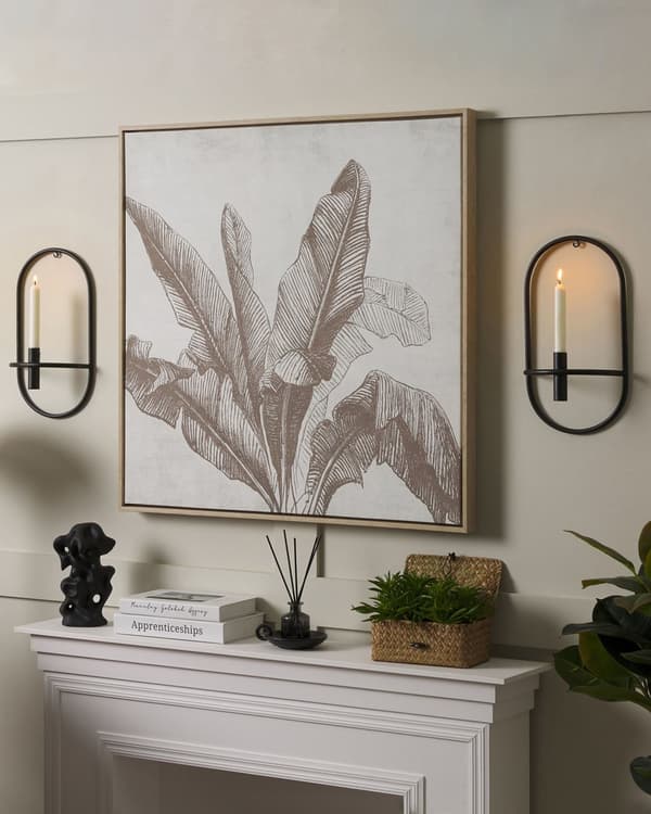 Set med 2 Väggljusstakar Svart Järn Modern Minimalistisk Design Dekoration