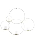 Miniatyrbillede 1 af 6: Lysestage til Væg i Guld Blank Jern og Glas 80 x 100 cm Væghængt 4 Lys i Rund Cirkel Glam Designer Dekoration Soveværelse Stue Indretning