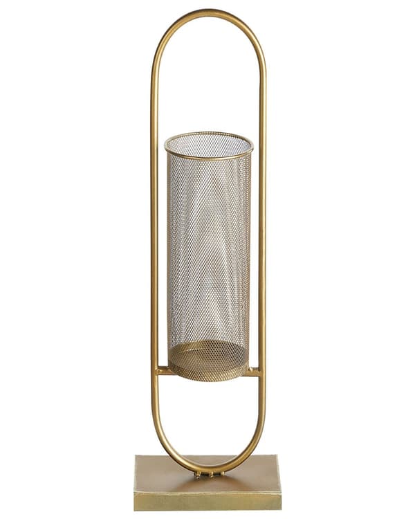 Kynttilälyhty kultainen metallia 73 cm glamour aksentti sisustusesine olohuone makuuhuone