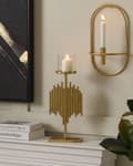 Miniatyrbild 2 av 8: Ljusstake Guld Metall Glas 47 cm Modern Accent Dekoration