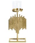 Miniatyrbild 1 av 8: Ljusstake Guld Metall Glas 47 cm Modern Accent Dekoration