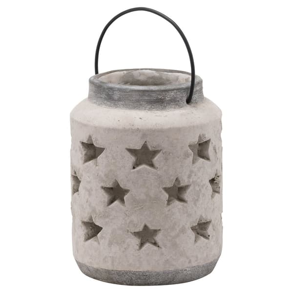Hill Interiors Bloomville Stone Star Candle Lantern