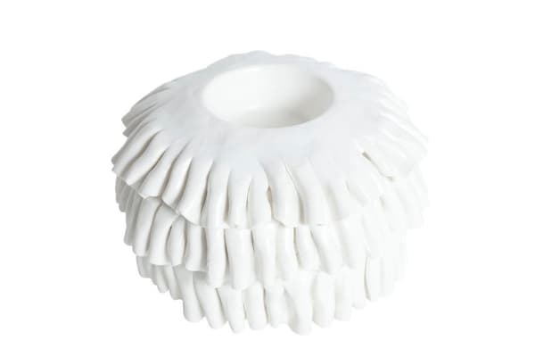 Lysestage Flæse Hvid 12 cm