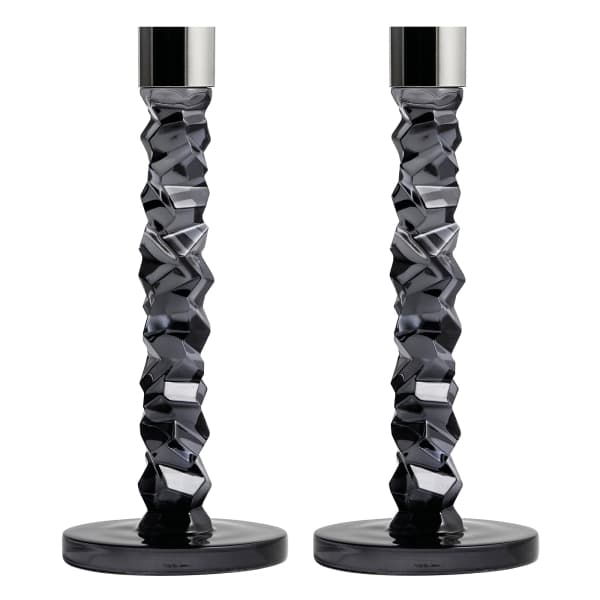 Carat Ljusstake Antracit, 2-pack - Orrefors