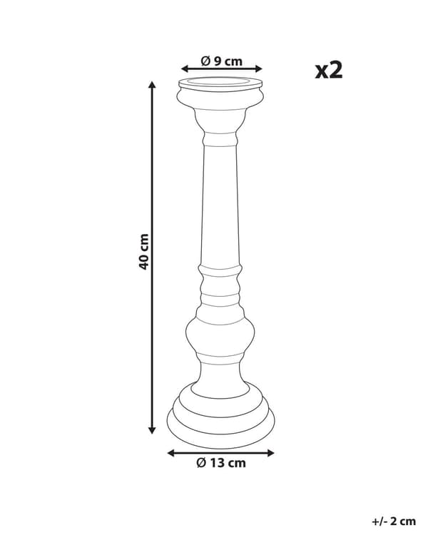 Set med 2 ljusstakar Guld Glas 40 cm Iriserande effekt Ljusstakar Classic