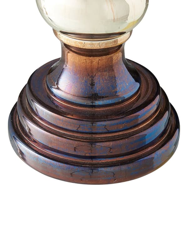 Set med 2 ljusstakar Guld Glas 40 cm Iriserande effekt Ljusstakar Classic
