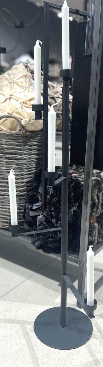 Golvljusstake Svart 100 cm