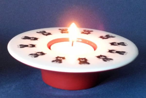 Tea light holder ceramic: Cat - Dubout 'Cats In A Row'