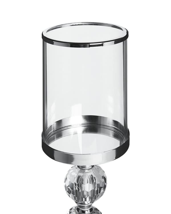 Lysholder Sølv Glass 36 cm Dekorasjon Elegant Metall Lysestake