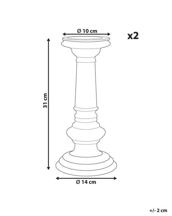 Sett med 2 Lysestaker 31 cm Klassisk Lysestaker Gyllent Glass Gjennomsiktig Effekt