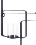 Miniatyrbilde 6 av 6: Vegg Lysestake Svart 65 cm Metall Glass Moderne Dekorasjon