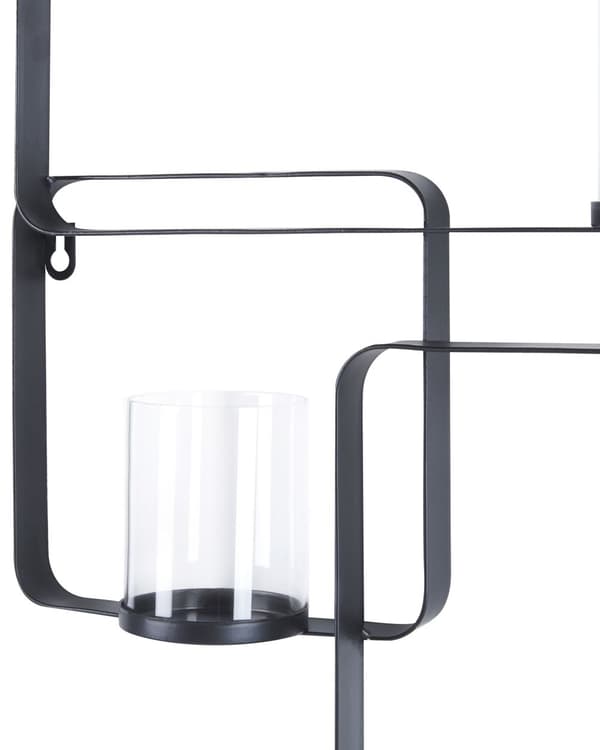 Vegg Lysestake Svart 65 cm Metall Glass Moderne Dekorasjon