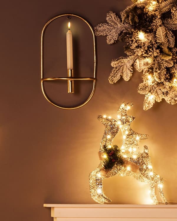 Sett med 2 Vegglysestaker Gulljern Moderne Minimalistisk Design Dekor