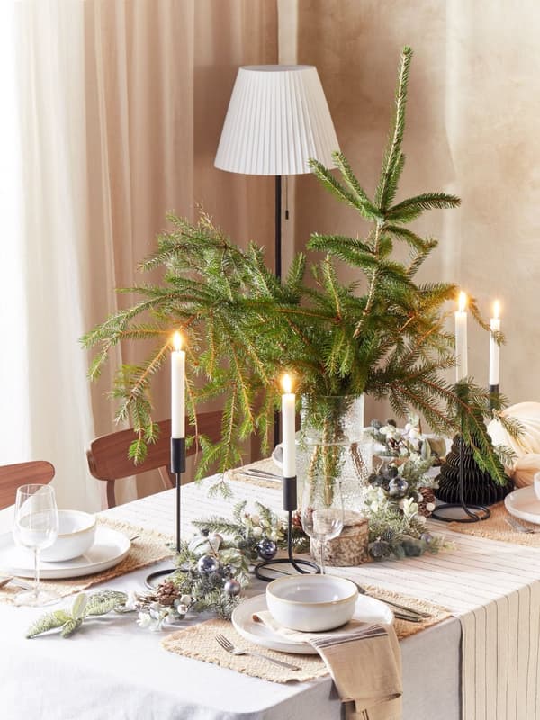 Sett med 2 Lysholdere Svart Rundt Form Moderne Minimalistisk Lysestaker Dekorasjon