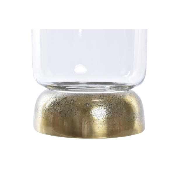 Ljusstakar DKD Home Decor Glas Gyllene Aluminium 14 x 14 x 21 cm