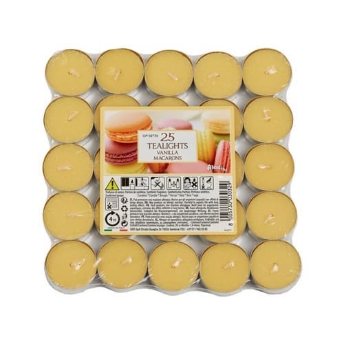 Aladino Vanilla Macaroon Tea Lights (pakke med 25 stk.) Yellow One Size