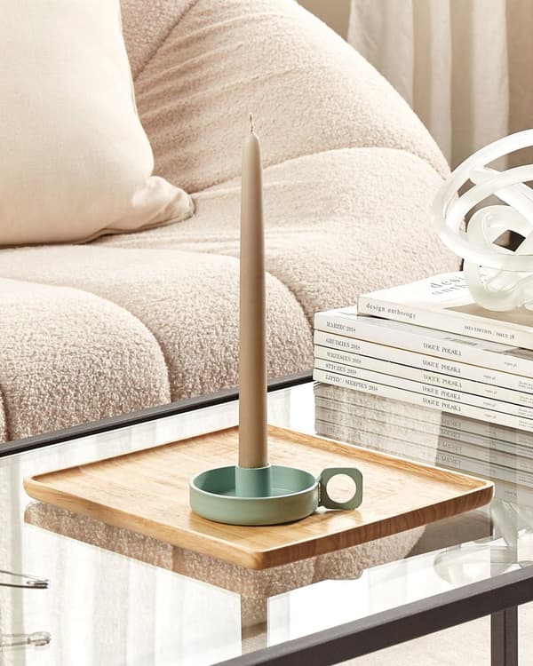 Lysestake Grønn Jern ø 9 cm Rund form Tradisjonelt design Retro Dekorasjon Tilbehør Lysholder