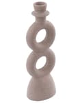 Miniatyrbillede 5 af 7: Lysestager Beige Porcelæn 23 cm Curvy Form Minimalistisk Boho Lysestager Dekoration