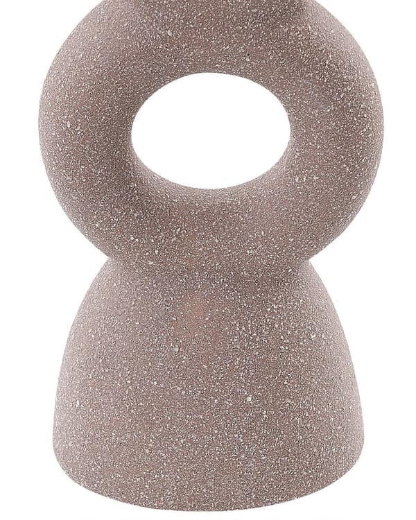 Lysestager Beige Porcelæn 23 cm Curvy Form Minimalistisk Boho Lysestager Dekoration