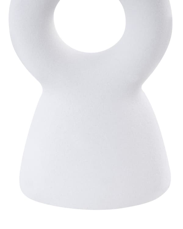 Ljusstake Vit Porslin 17 cm Kurvig Form Minimalistisk Boho Hemtillbehör Ljushållare Dekoration Vardagsrum