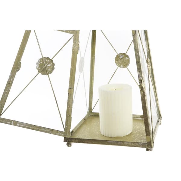 Lykta DKD Home Decor Glas Gyllene Metall (18 x 18 x 36 cm)