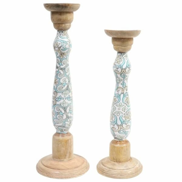 Lyseholder DKD Home Decor Metal Mangotræ (17 x 17 x 52,5 cm) (2 Dele)