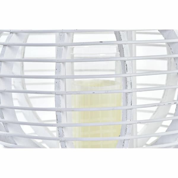 Lanterna DKD Home Decor Krystal Hvid Bambus (35 x 35 x 29 cm)