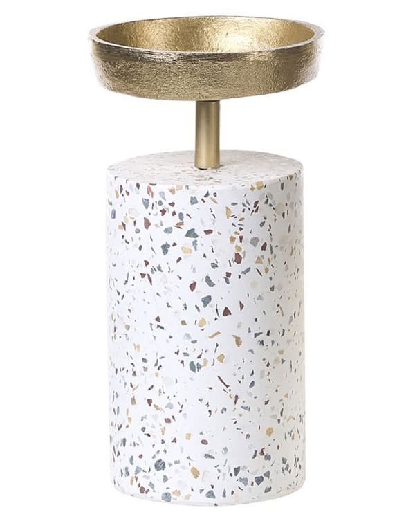 Kynttilänjalka kulta 2 kpl alumiini marmori terrazzo kuvio käsintehty moderni glamour