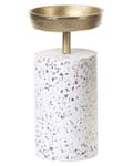 Pikkukuva 5 / 8: Kynttilänjalka kulta 2 kpl alumiini marmori terrazzo kuvio käsintehty moderni glamour