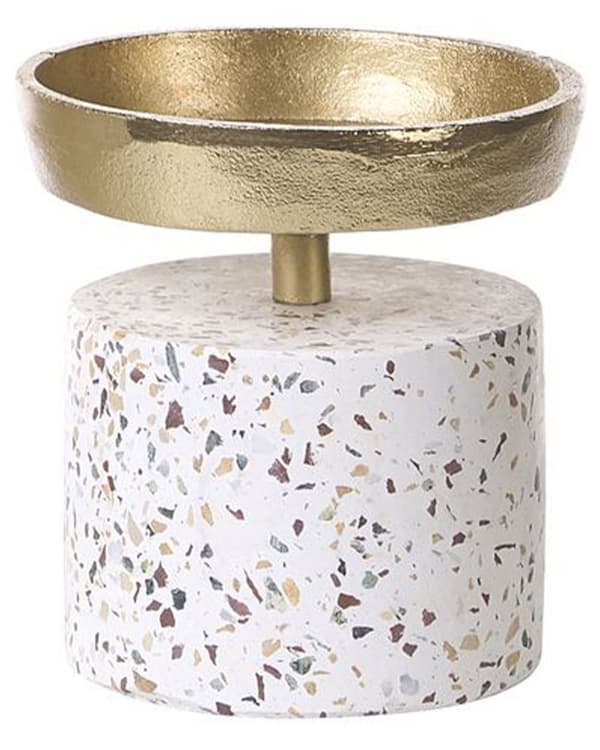 Kynttilänjalka kulta 2 kpl alumiini marmori terrazzo kuvio käsintehty moderni glamour