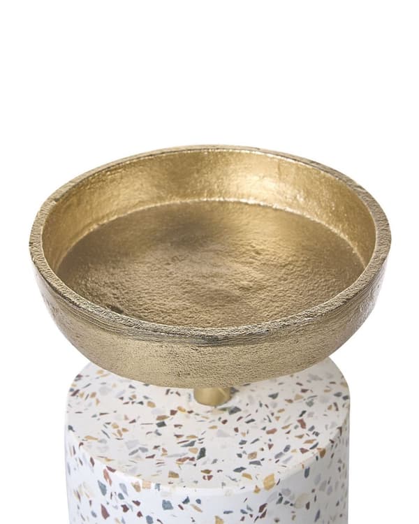 Kynttilänjalka kulta 2 kpl alumiini marmori terrazzo kuvio käsintehty moderni glamour