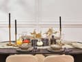 Miniatyrbillede 5 af 8: Et sæt med 3 Guld Lysestager med Runde Aluminiumsbund Elegant Glamourøs Stil