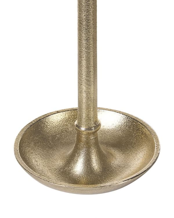 Et sæt med 3 Guld Lysestager med Runde Aluminiumsbund Elegant Glamourøs Stil