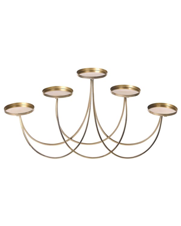 Ljushållare Metall Guld 5 Hållare Glamour Modern Kandelaber