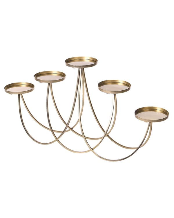 Ljushållare Metall Guld 5 Hållare Glamour Modern Kandelaber