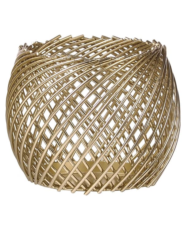 Set med 2 Ljusstakar Guld Metall Glamour Elegant Korgform Mittpunkt Dekoration